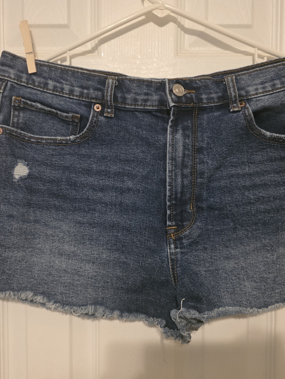 Rewash Dark Blue Distressed Denim Shorts